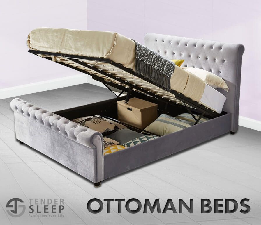Sleigh ottoman bed