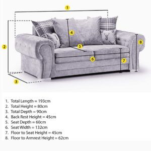 verona 3 seater sofa-dimensions